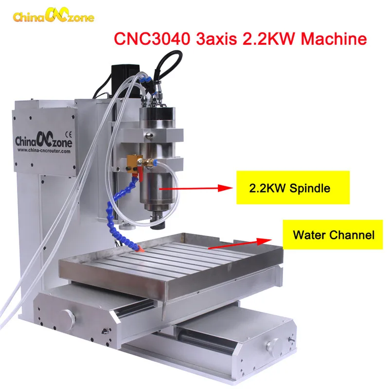 2.2KW 3axis CNC 3040 5 осевой фрезерный станок с ЧПУ фрезерный станок 4 осевой рамы кВт гравировальный станок сверлильный Режущий стол водяное охлаждение образование - Цвет: 2.2KW 3axis