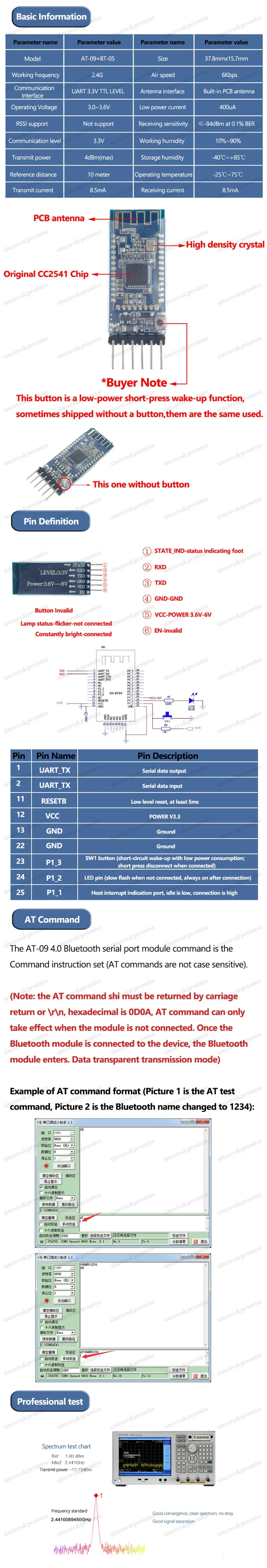 AT-09! Android IOS BLE 4,0 модуль Bluetooth для Arduino CC2540 CC2541 серийный беспроводной модуль, совместимый HM-10