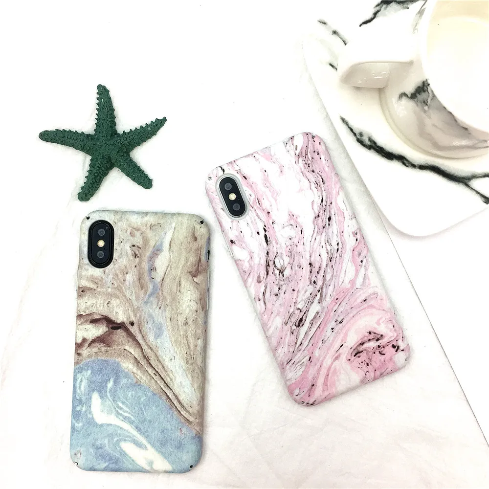 Marble Case For iPhone 7 8 Plus Phone Cases Luxury Hard Cover IMD Full Protective Film X 6 6s Fundas |