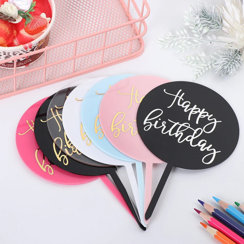 1 шт. кекс топперы для торта с днем рождения акриловые принадлежности вечеринки