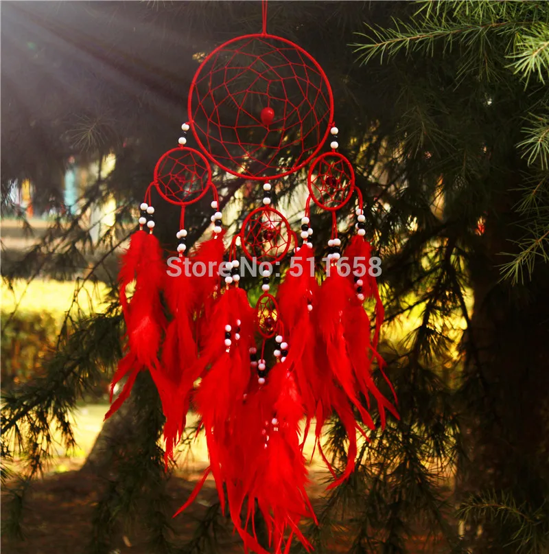 Художественный новый модный подарок большой горячий красный Ловец снов ветер