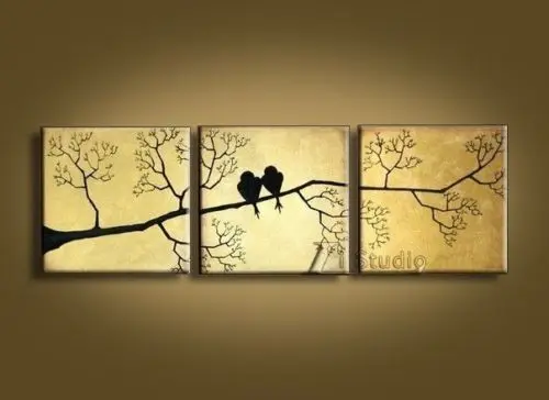 

MODERN ABSTRACT HAND DRAWING CANVAS ART WALL DECOR OIL PAINTING-BIRDS no frame