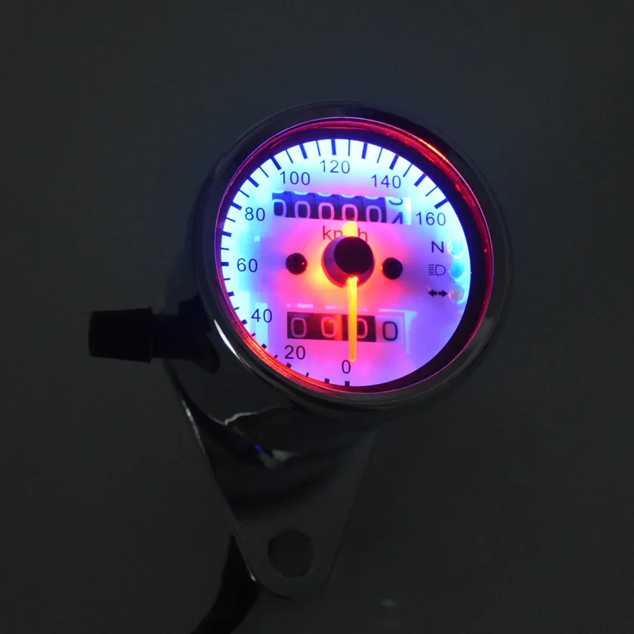 

Univeral Motorcycle Dual Odometer Speedometer Tachometer Gauge With LED Backlight High quality