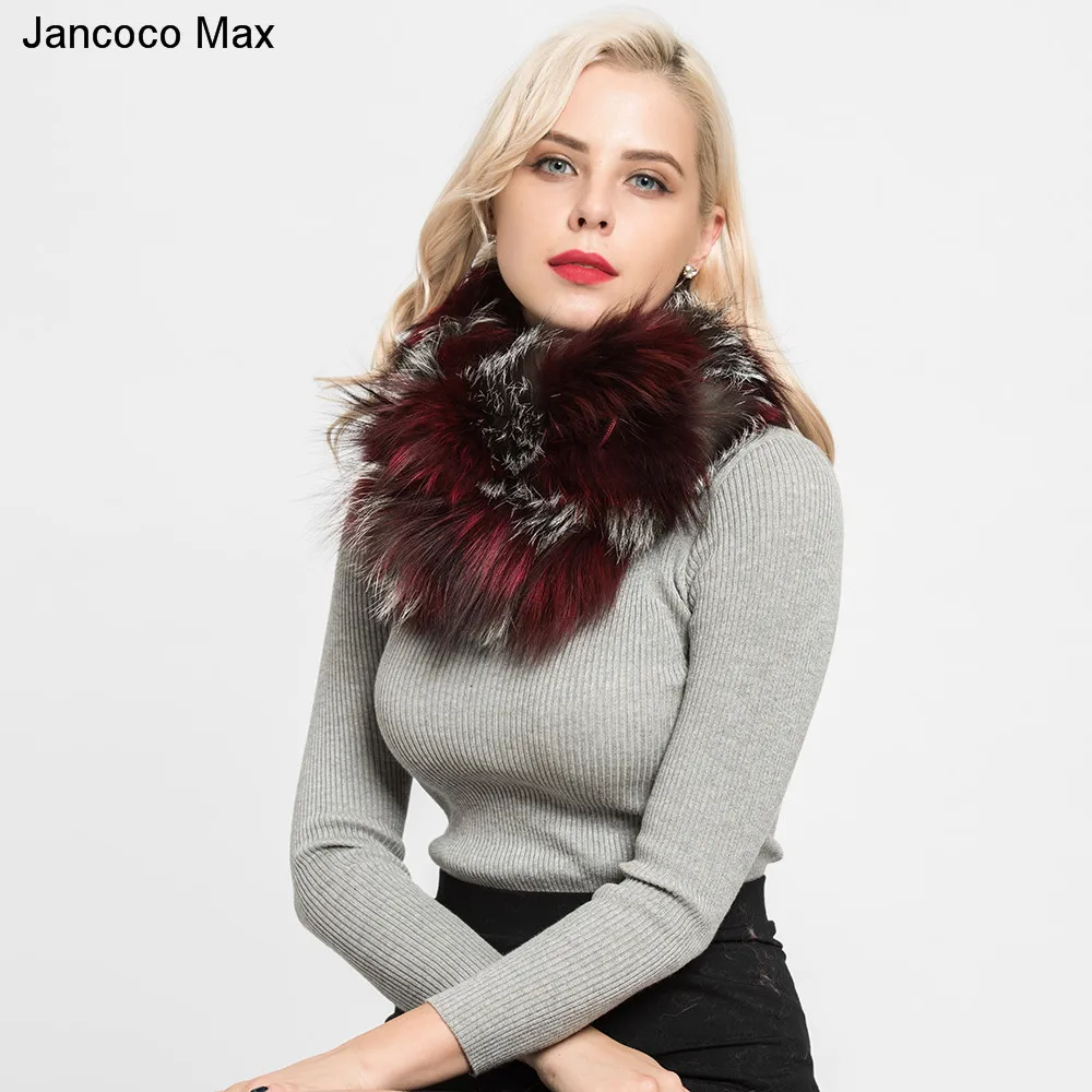 Jancoco Max реальный лисий мех шарф Стиль смешанные цветные шали зимние мягкие теплые глушители оптом/в розницу S7181