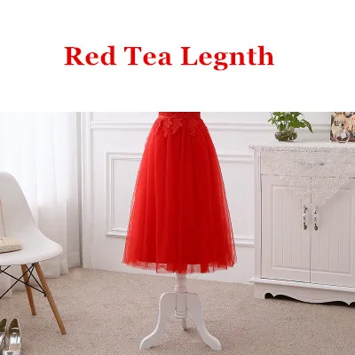 Red Короткие вечерние платья с коротким рукавом длиной до середины икры из тюля и кружева, недорогое женское платье, новинка, модное хорошее качество DR06M - Цвет: Red