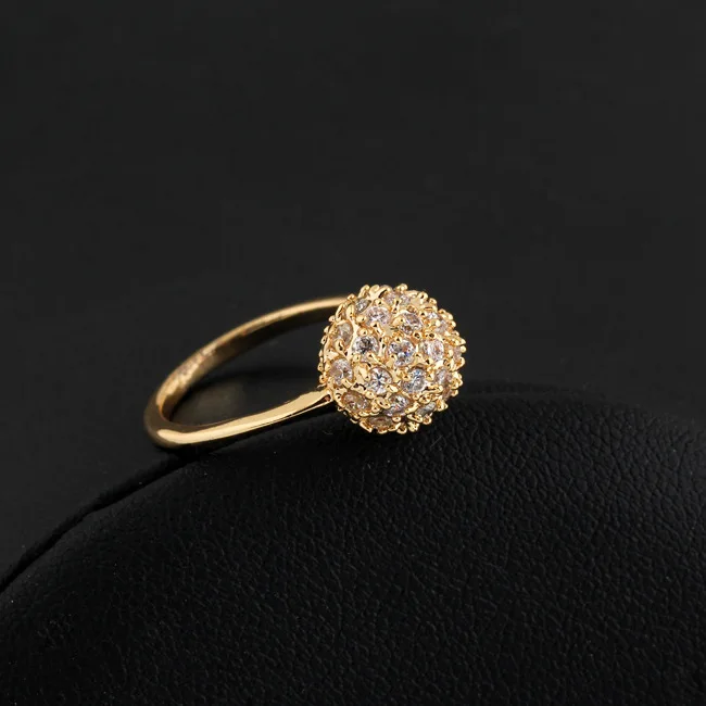 Round Ball White Zircon Rose Gold Color Ring For Women US# Size #6 / #7 #8 #9 M03-J0524 | Украшения и аксессуары