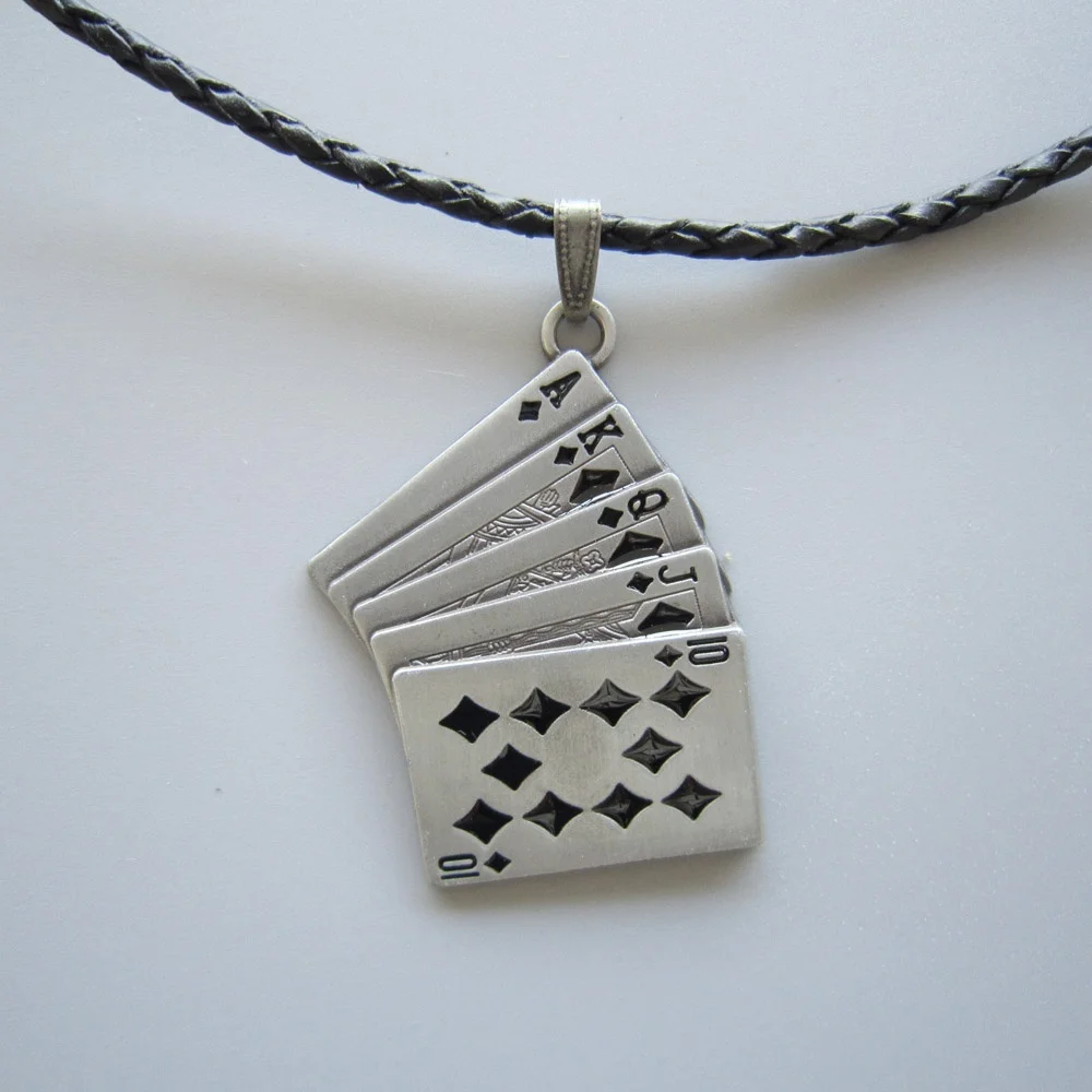 Металлический очаровательный галстук для покерной карты|necklace bicycle|necklace necklacependant