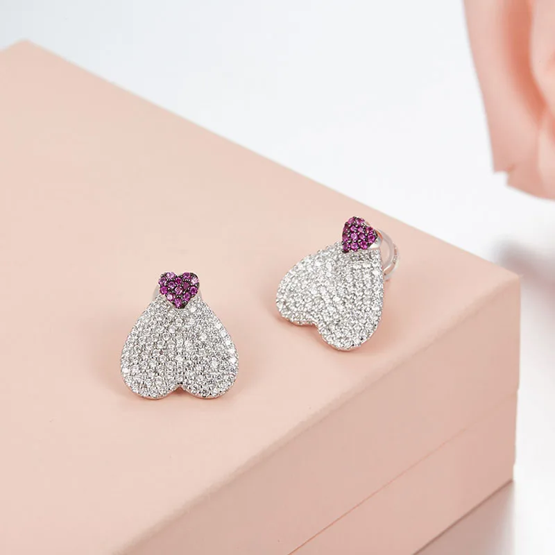 Серьги SLJELY из серебра 925 пробы с фианитом 3 цвета | Украшения и аксессуары