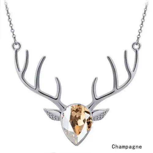 Рождественские подарки ожерелье с подвеской из голубого хрусталя модные