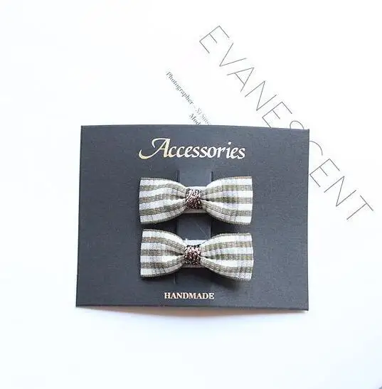 Hair Clips NO.3 Комплект из 2 предметов, милый крошечный тканевый бант для волос, заколки для волос, заколки для маленьких девочек HC101 - Цвет: Hair Clips NO.3
