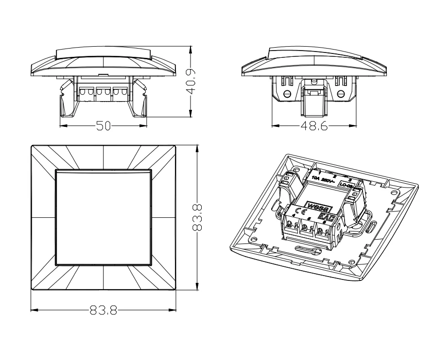 Выключатель света красный цвет переключатель немецкий настенный выключатель