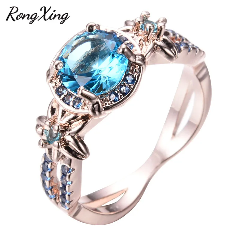 Женское кольцо с круглым цирконом покрытое розовым золотом|crystal ring|rings for womenzircon ring