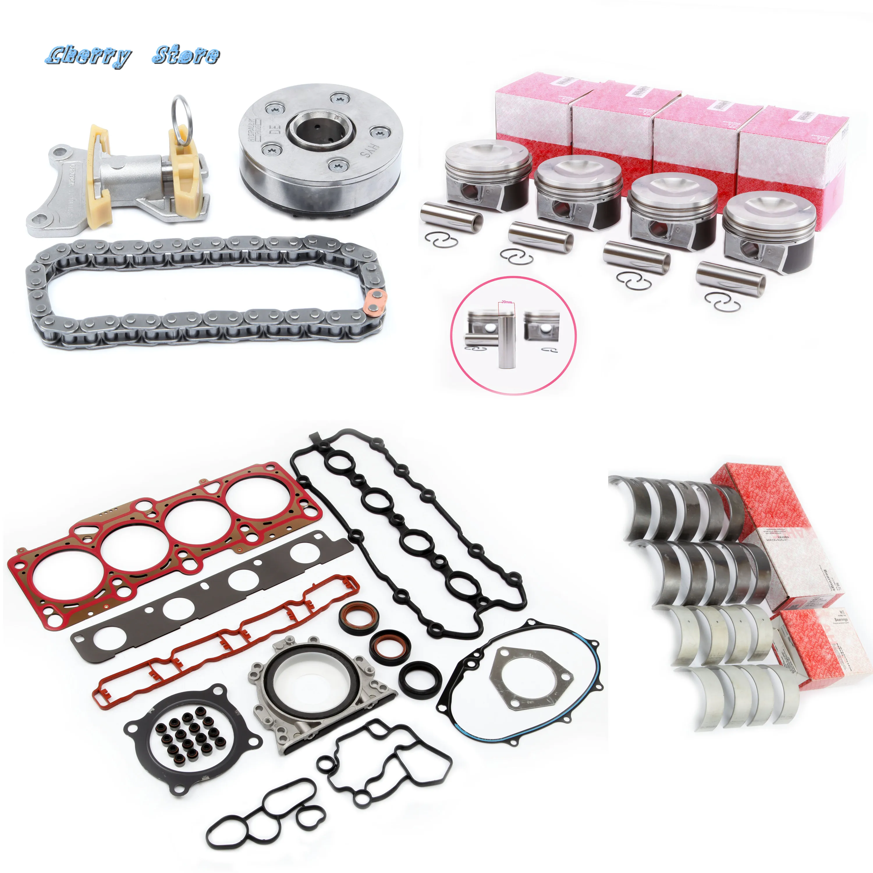 Новый комплект для ремонта поршневых колец двигателя 06F109088G VW Golf Passat Jetta Skoda Audi A3 A4