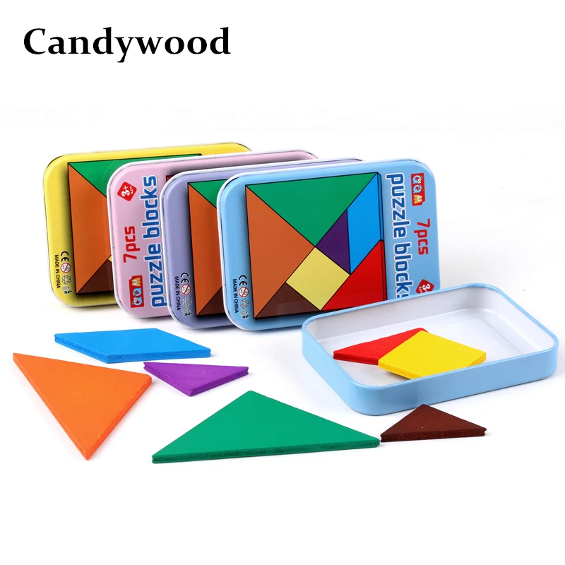 Candywood 2018 Новый Деревянный головоломка Танграм головоломки игрушечные лошадки