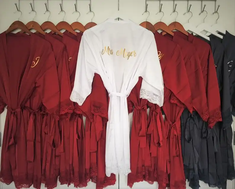 Индивидуальный заказ свадебное кимоно сатиновые пижамы кружевное платье с