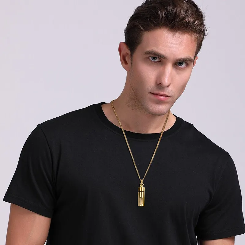 Мужской стеклянный цилиндр ароматерапия эфирное масло духи кулон ожерелье