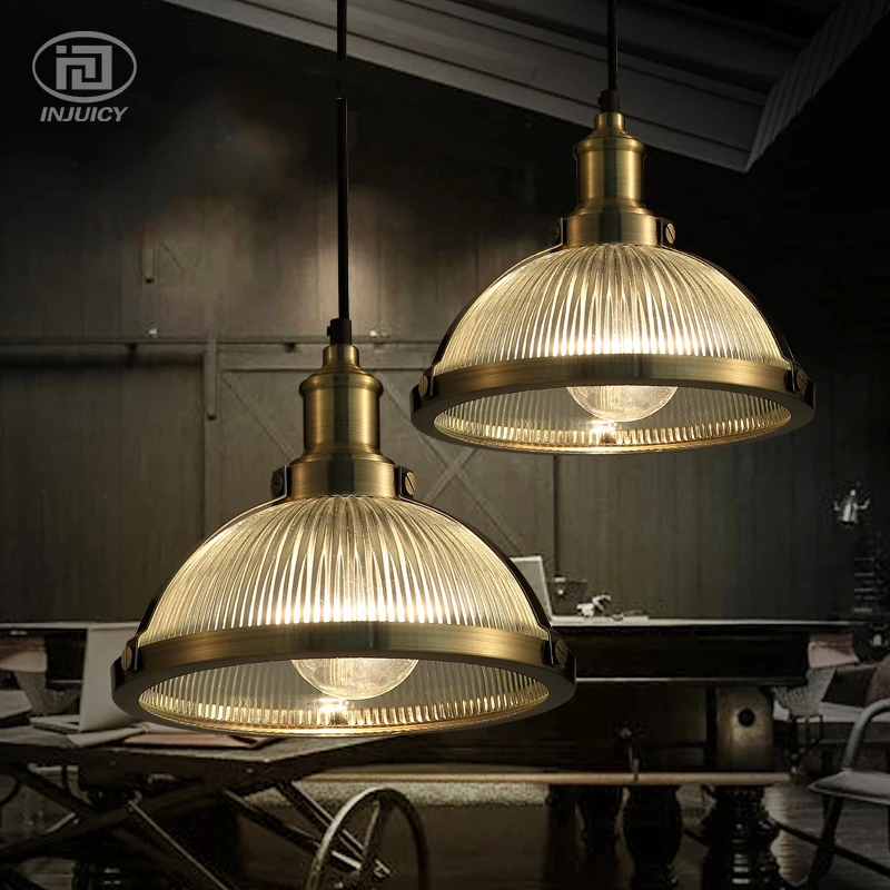 Винтажный стеклянный светодиодный подвесной светильник в стиле ретро