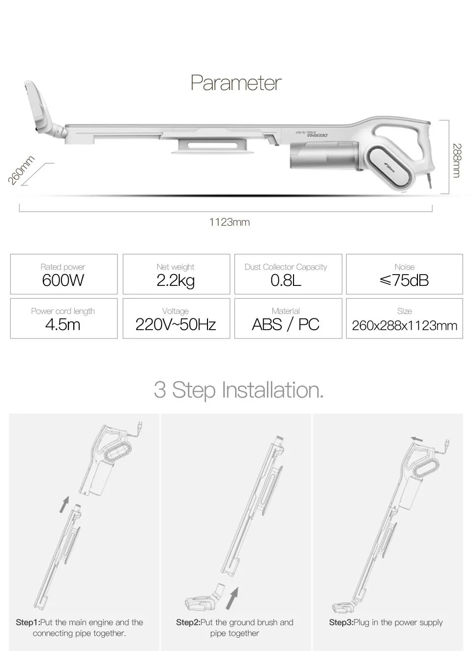 Original Xiaomi Mihome Deerma Low Noise Handheld Multifunctional Vacuum Cleaner Dx700 Flexible Portable Aspirador Dust Collector