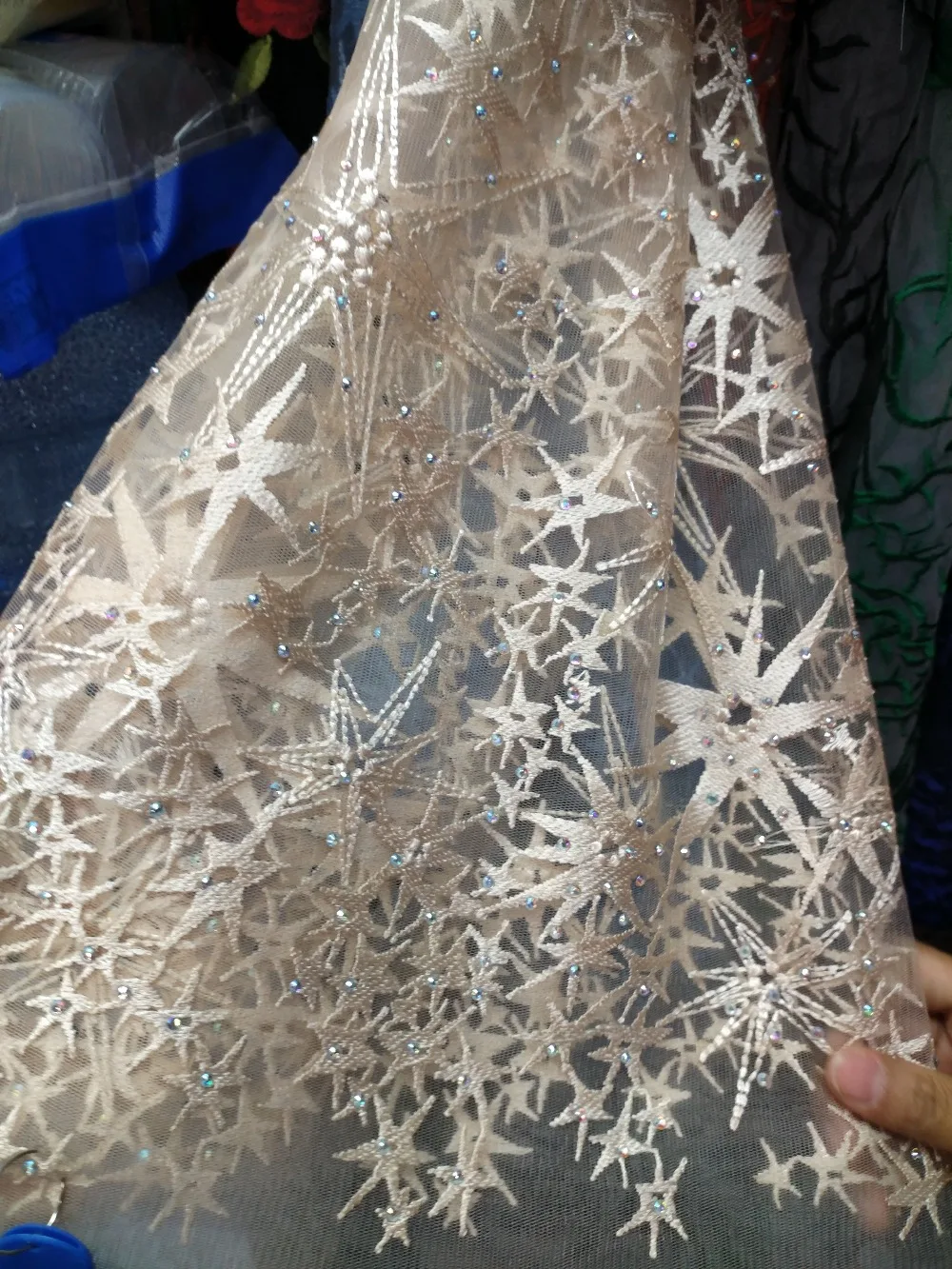 2018 африканская кружевная ткань бисерное кружево со стразами модное французское