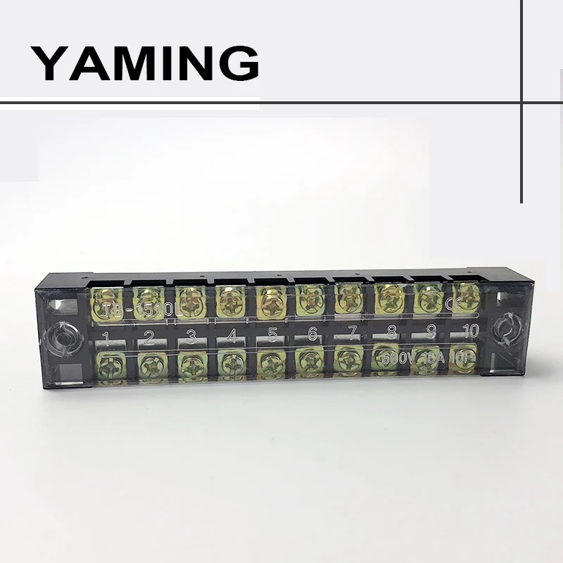 5 шт./лот TB 1510 комбинированные клеммные колодки 600 в 15A 10P Двухрядный барьер из меди