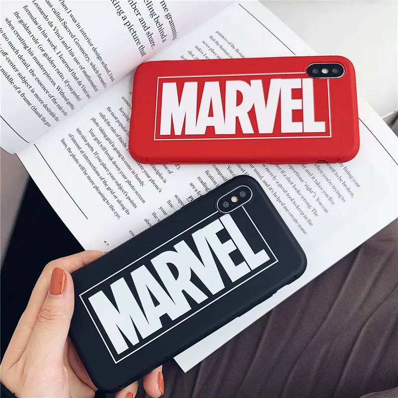 3D рельефный чехол с принтом Marvel для iphone X XS Max XR 8 7 6 6s plus Американский комикс буквы Матовый Мягкий ТПУ силиконовый чехол для телефона