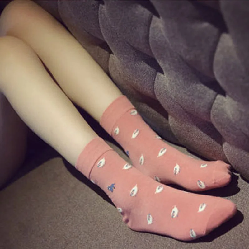 Мультфильм смешные носки Для женщин милые овечки панда енот Чик Pattern Harajuku