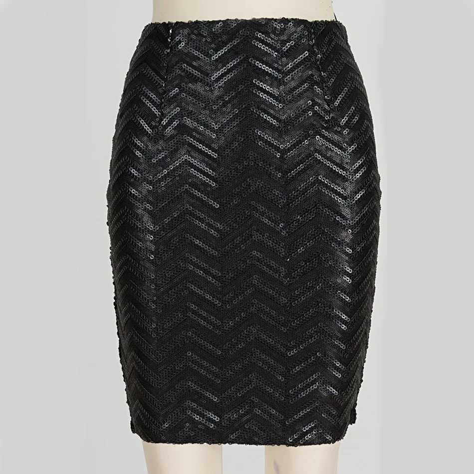 2017 новые модные женские черные юбки-карандаш с блестками | Женская одежда