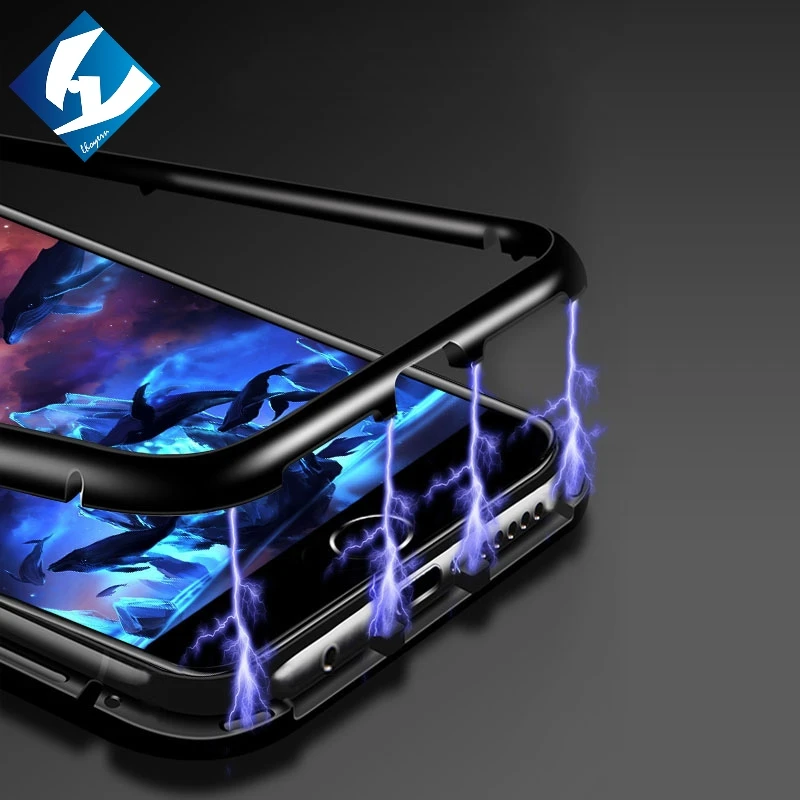 Встроенный Магнитный чехол для iPhone XS Max XR закаленное Стекло магнит Адсорбция Дело