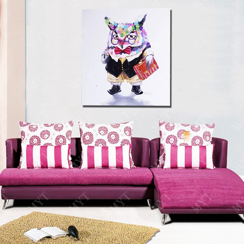 Абстрактные животные мультфильм холст картины маслом дешевая цена ткань
