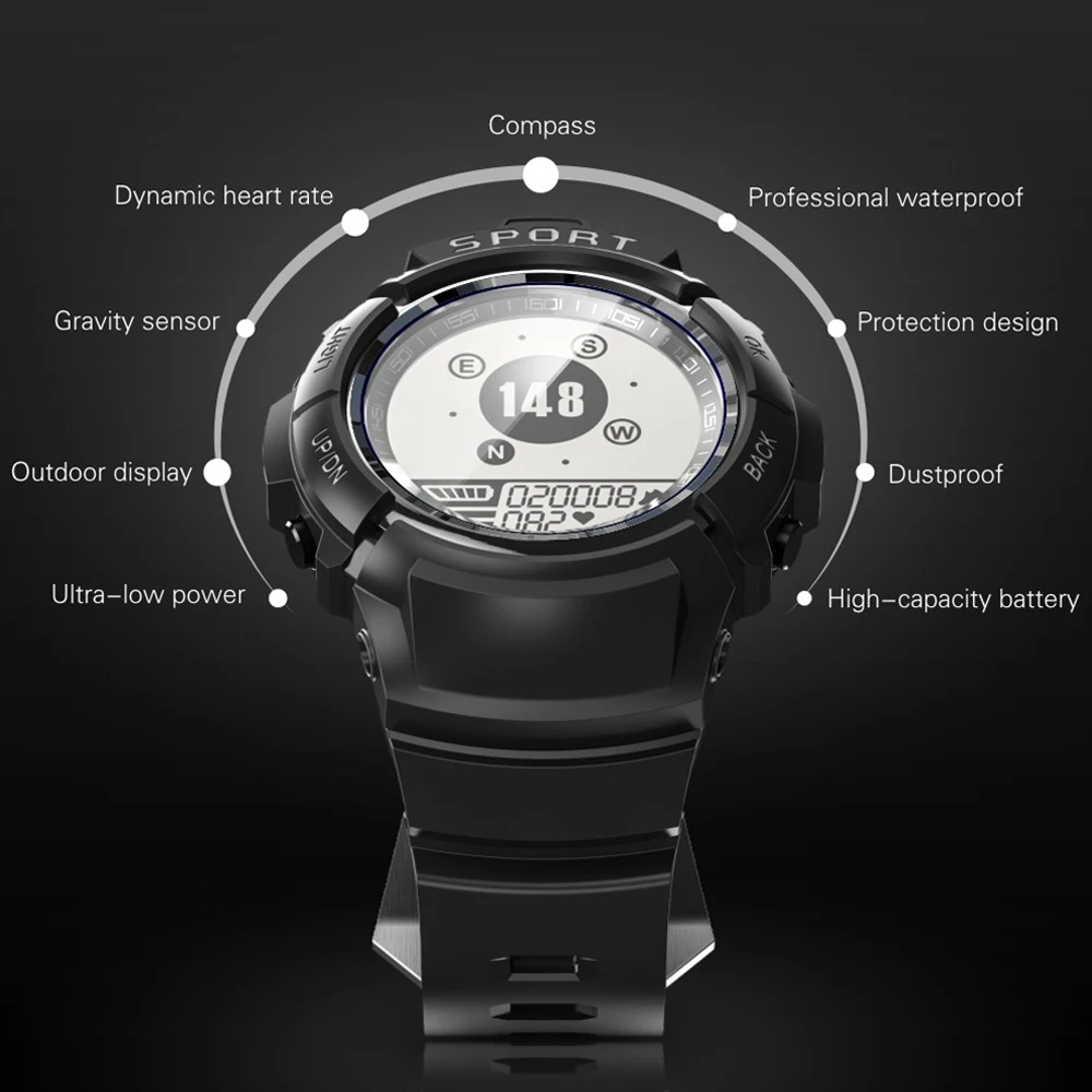 18 месяцев гарантии MAKIBES MINI G01 спортивные Смарт-часы для мужчин Будильник компас динамический Пульс IP68 Водонепроницаемый 30 дней в режиме ожидания
