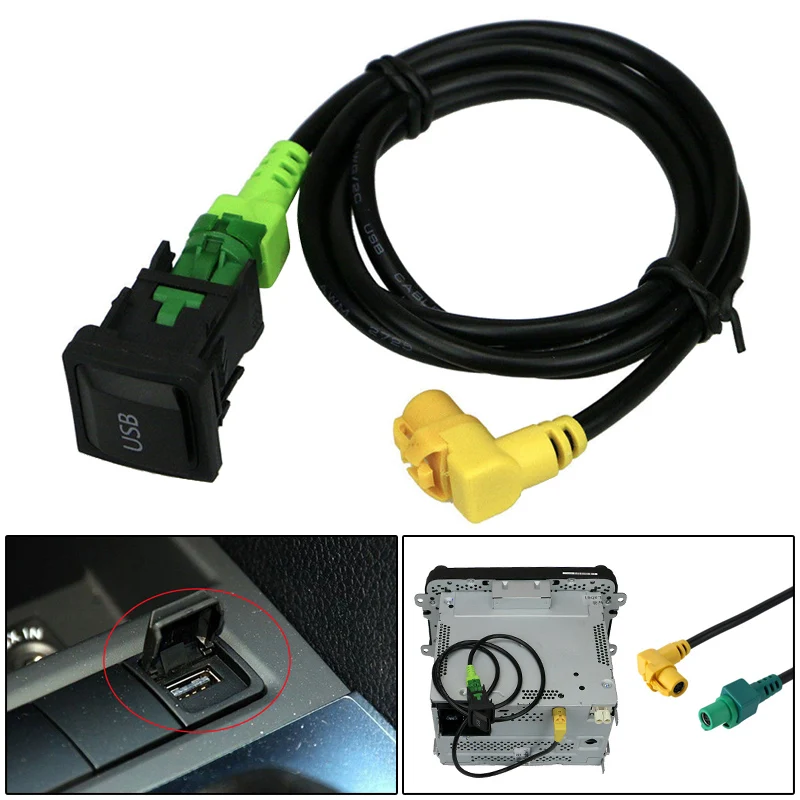 USB разъем с кабелем для RCD510 RCD310 VW Golf/GTI/R MK5 MK6 Jetta M8617|Кабели адаптеры и разъемы| |