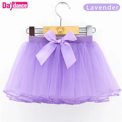 lavender Балетная пачка; балетная юбка для маленьких девочек; фатиновые юбки без застежек; белые, черные, розовые балетные трико; Пышные юбки-пачки - Цвет: lavender