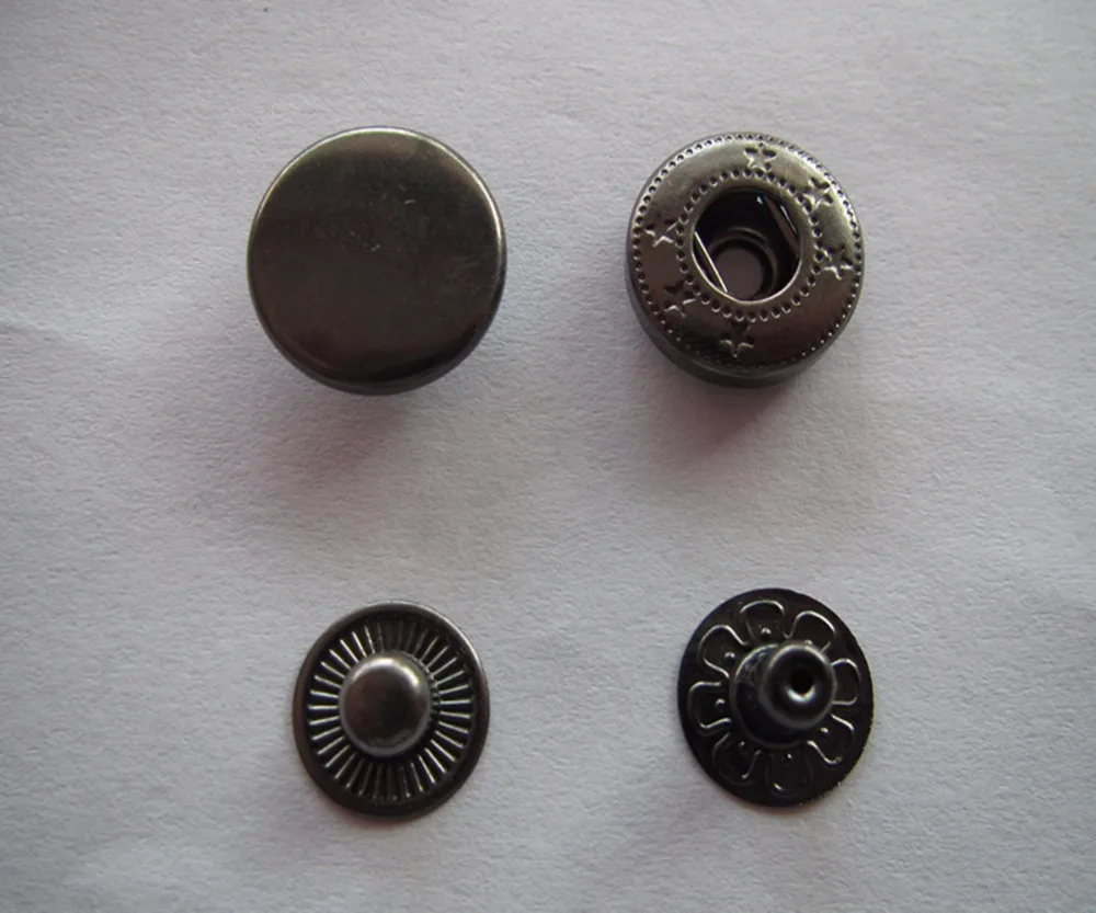 

Free shipping 15mm brass snap button black nickel press Jacket eiderdown button high grade 100set