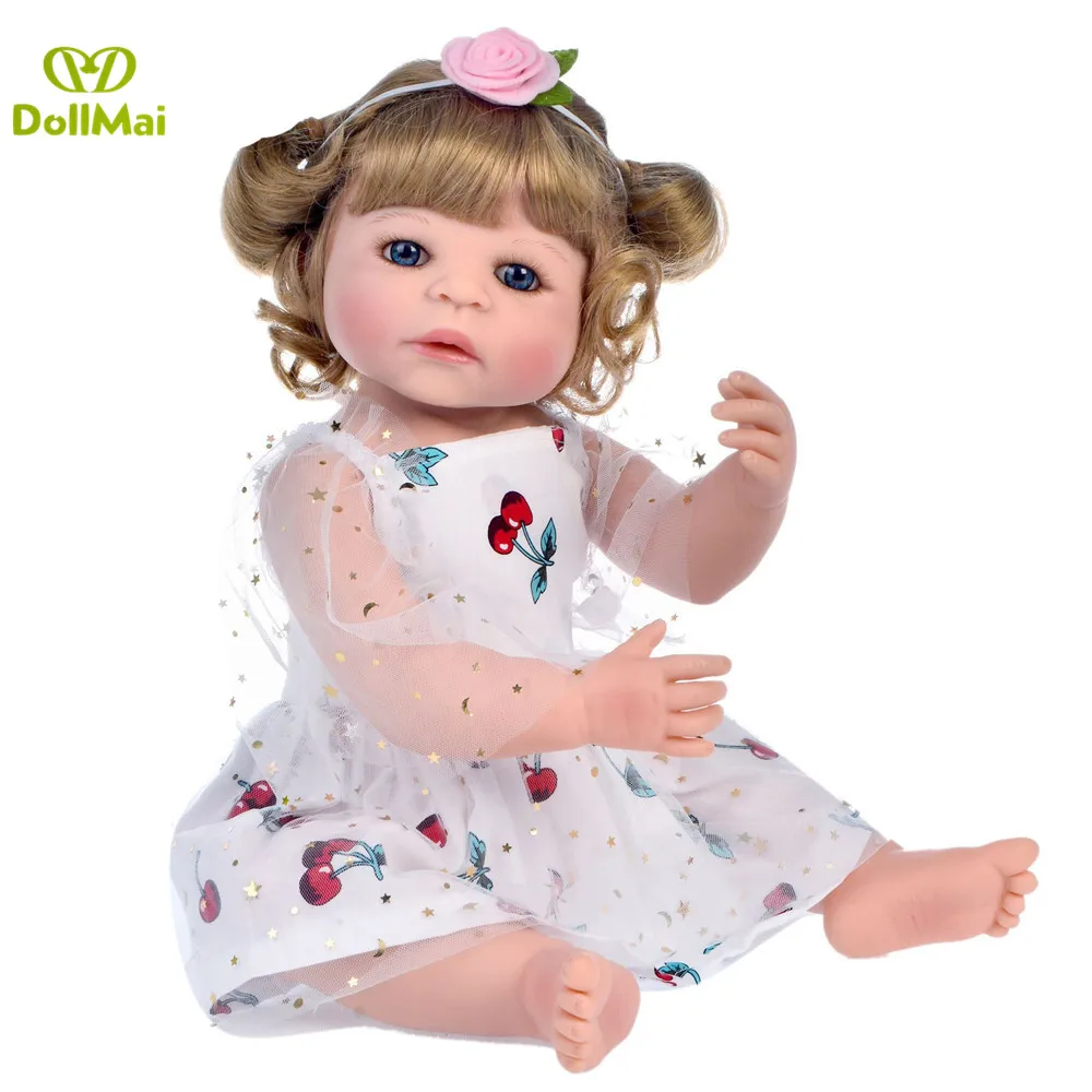 

Boneca Reborn bebe corpo de silicone inteiro realista 23" 57cm lifelike newborn girl baby reborn toddler doll toys gift