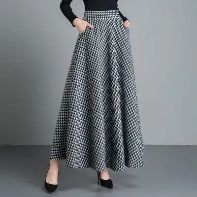Женские винтажные длинные юбки в клеточку большие размеры 6XL 5XL XXXXXL 2018 - купить по