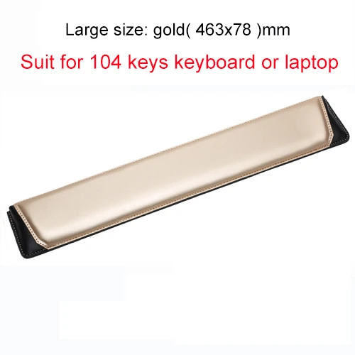 Gold Large Механическая клавиатура из искусственной кожи 87, 104 клавиш, подставка для запястья, нескользящая игровая клавиатура, коврик для мыши, для настольного ноутбука - Цвет: Gold Large