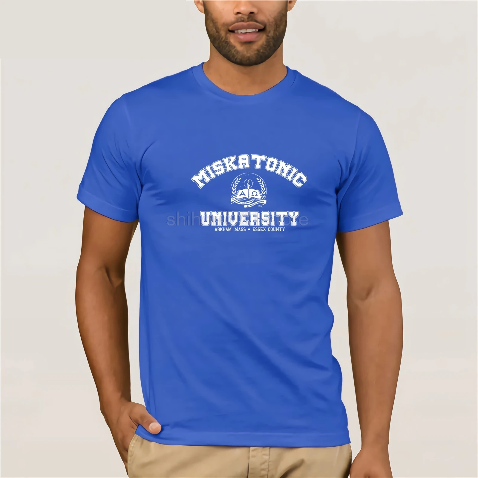 Новинка 2019 Повседневная футболка из 100% хлопка с принтом книги Miskatonic University arкхэм