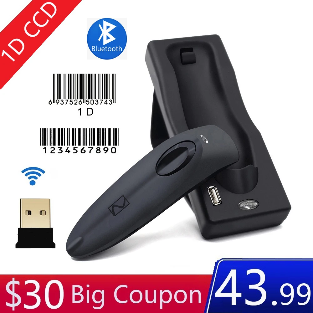 Symcode MJR40 Bluetooth 2 4 ГГц беспроводной 1D сканер штрих кодов экран мобильный платеж