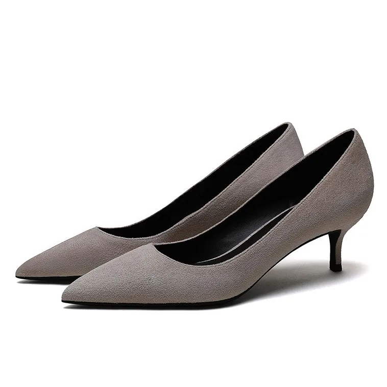 5cm Heel Height Женские туфли-лодочки на среднем тонком каблуке; женские туфли из органической кожи с острым носком на высоком каблуке; красные, черные свадебные туфли на каблуке; E0043 - Цвет: 5cm Heel Height