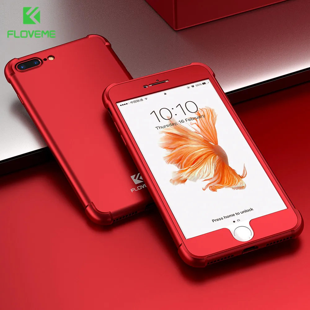 FLOVEME Phone Case For iPhone 6 6S 7 8 Plus Back Cover Business Matte Anti-knock Ultra-thin Shell Cases Capa |