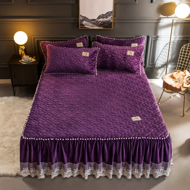 Пыльный розовый плюшевый теплый комплект для кровати фланелевый флисовый