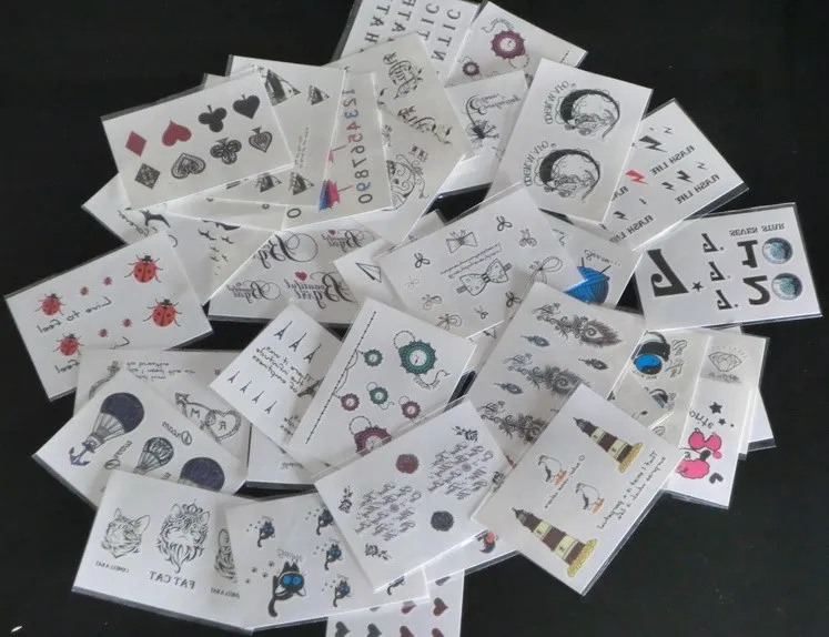 200Pcs Temporary Body Art Waterproof Tattoo Sticker  7*10cm  36Styles