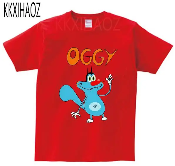 Oggy и тараканы Детская футболка с короткими рукавами дышащая футболка из чистого хлопка для мальчиков и девочек летняя детская футболка - Цвет: Серебристый
