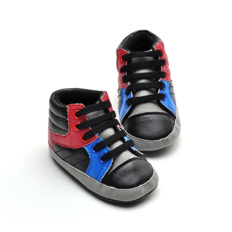 Новая Мода Новорожденный Высокого верха Мальчиков Дети Впервые Ходунки Обувь