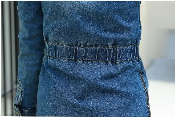 Винтаж Для женщин джинсовая куртка 2017 Женская Повседневное выстиранный джинс