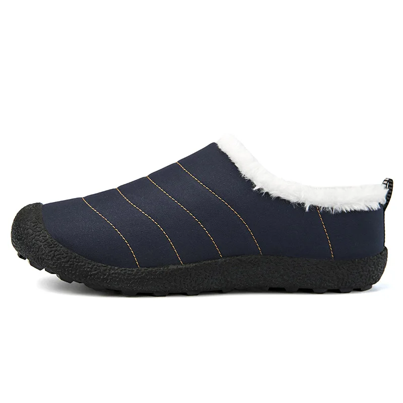 Blue low GILAUGH/зимние супер теплые плюшевые мужские зимние ботинки водонепроницаемые непромокаемые ботинки теплые зимние ботинки унисекс на нескользящей подошве Большие размеры 35-48 - Цвет: Blue low
