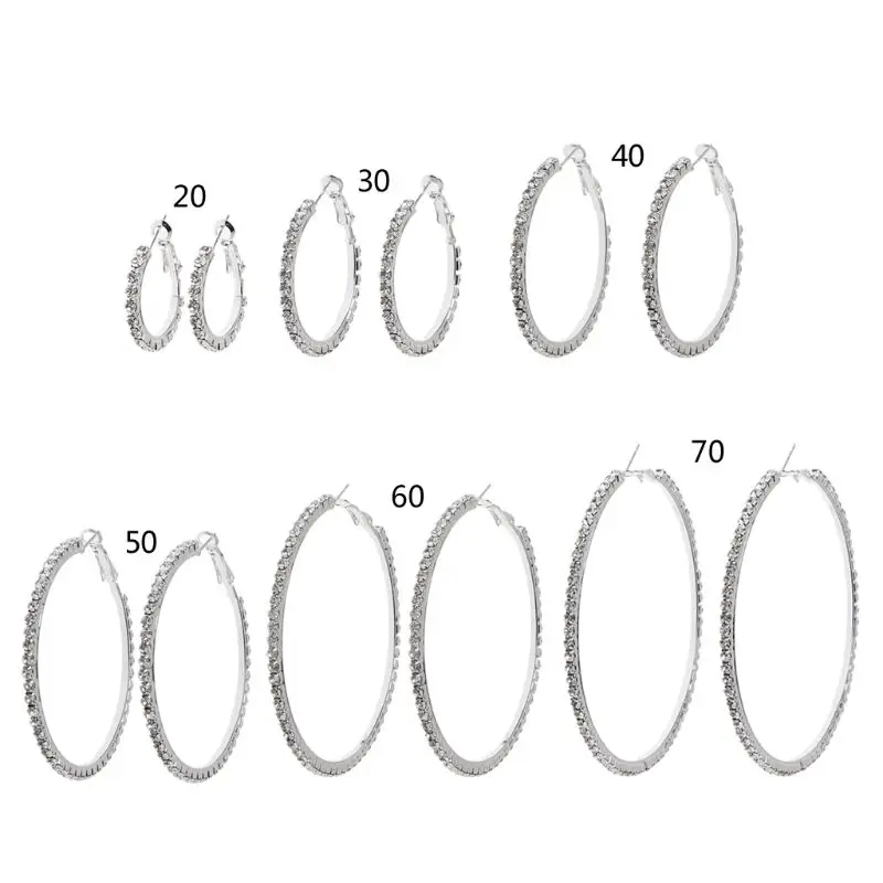 Sparking Rhinestone Crystal Large Circle Hoop Earrings For Women Fashion Jewelry | Украшения и аксессуары