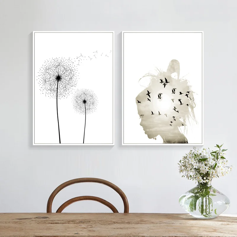 Настенная картина CLSTROSE в скандинавском стиле с рисунком виде розовой лампы и