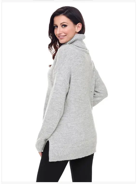 Женский свитер 2018 новая зимняя однотонная Свободная трикотажная одежда женская