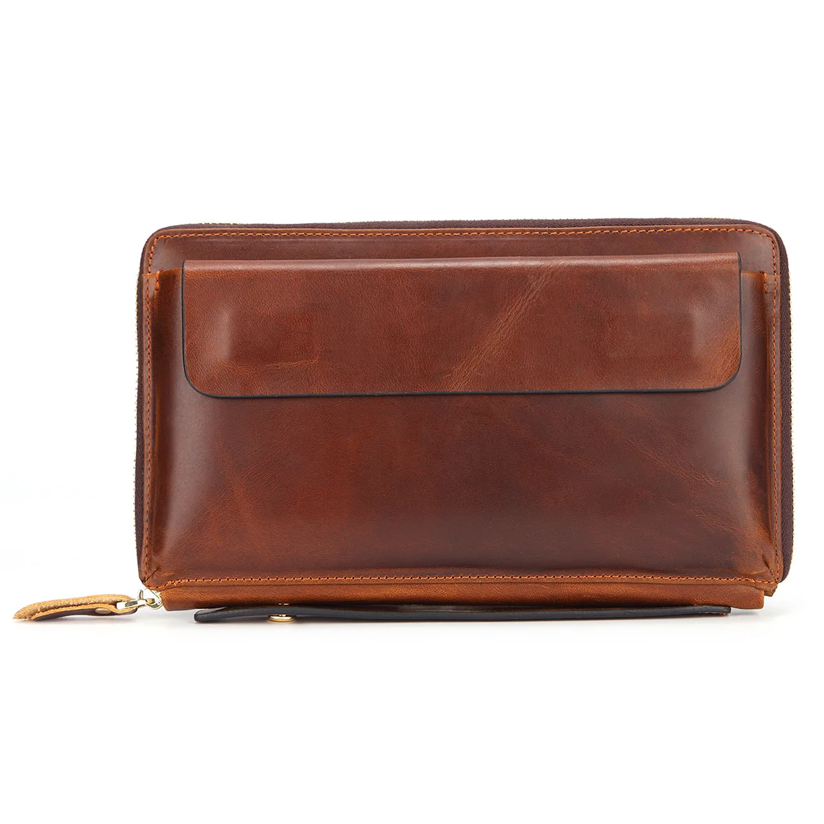 New Fashion Business Men Long Organizer Wallets Natural Real Leather Male Genuine Cash Purses Clutch Card Holders Wallet | Багаж и сумки